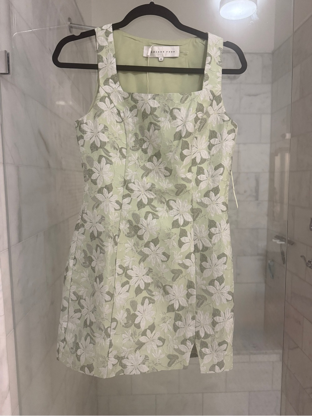 Endless Rose Light Green Floral Mini Dress